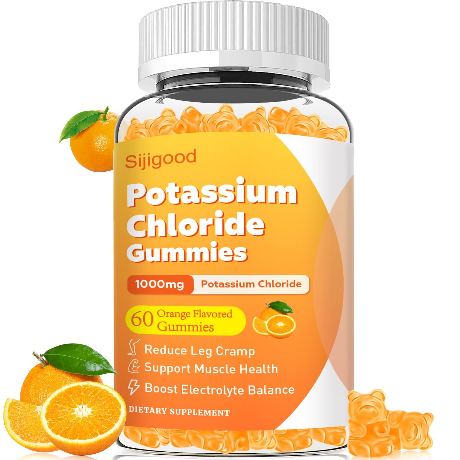 Sugar Free Potassium Gummies Potassium Chloride 1000mg for Adults Potassium S…