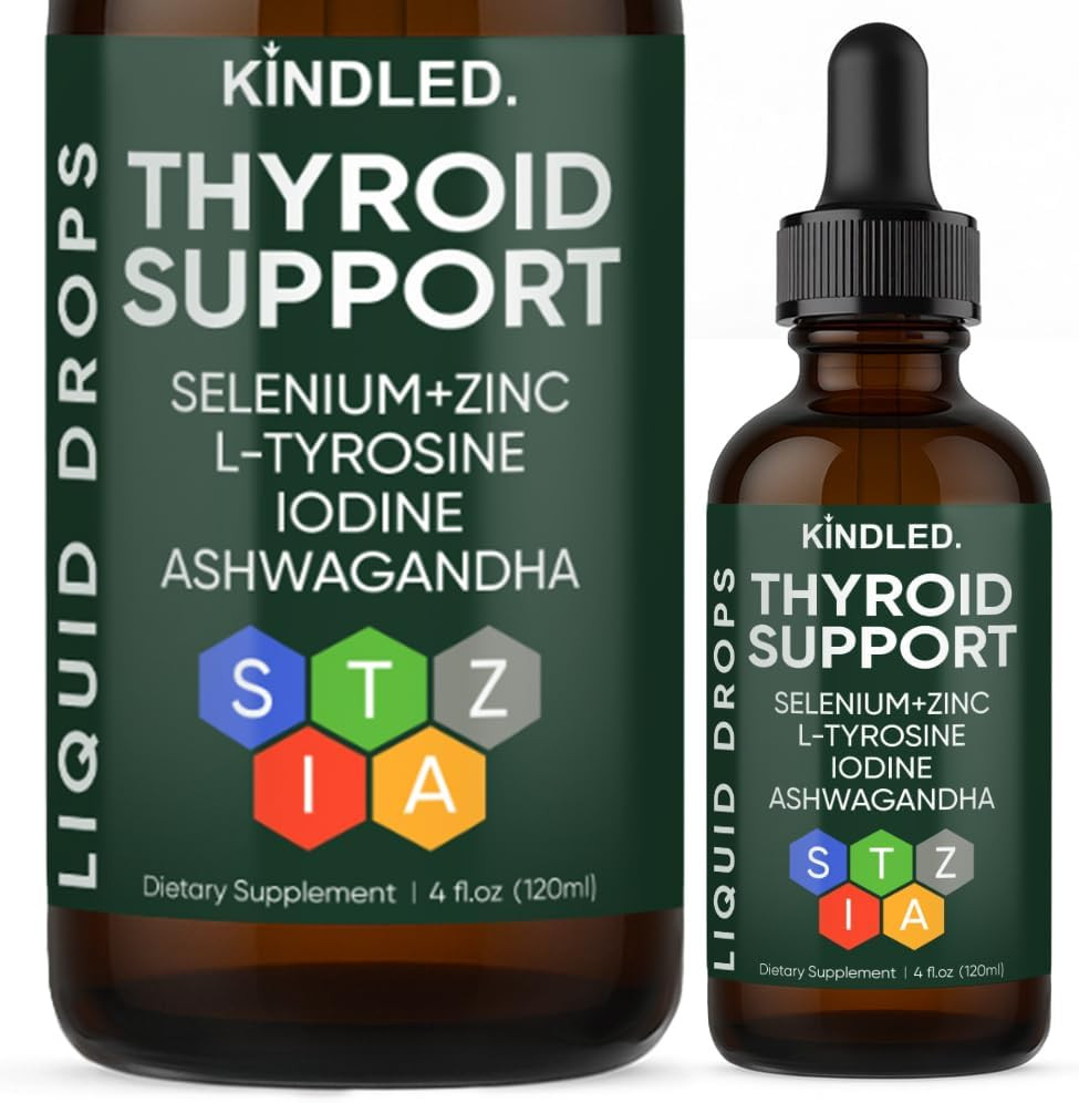 Kindled Thyroid Support Drops | Liquid Drops with Selenium, Zinc & L-Tyrosine, I