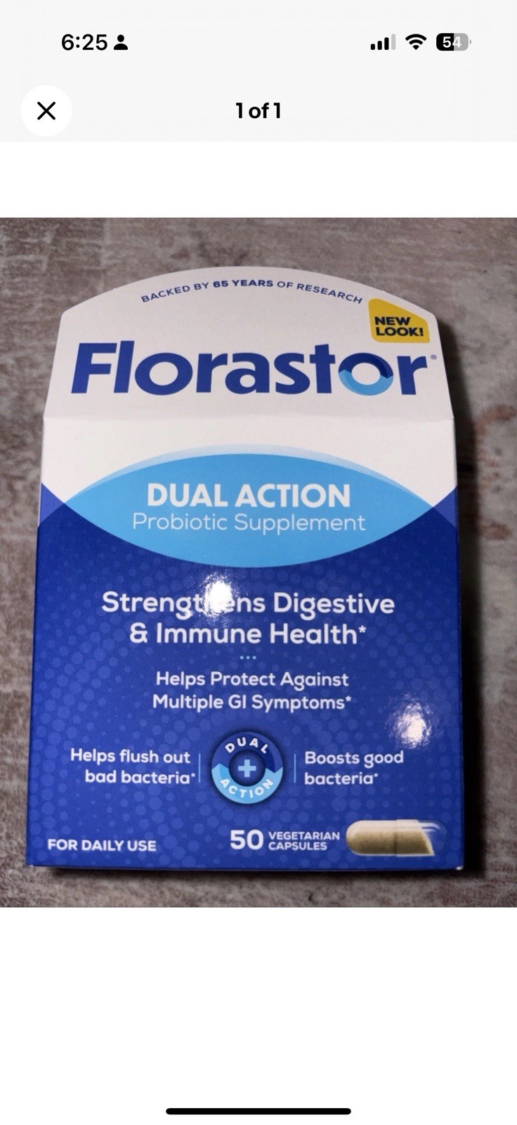 Florastor Dual Action Probiotic Supplements – 50 Capsules