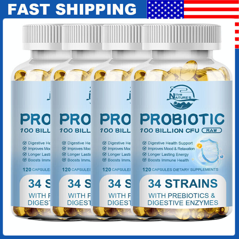 100 Billion CFU Probiotic Supplement – Support Digestive & Gut Health – 120 Caps