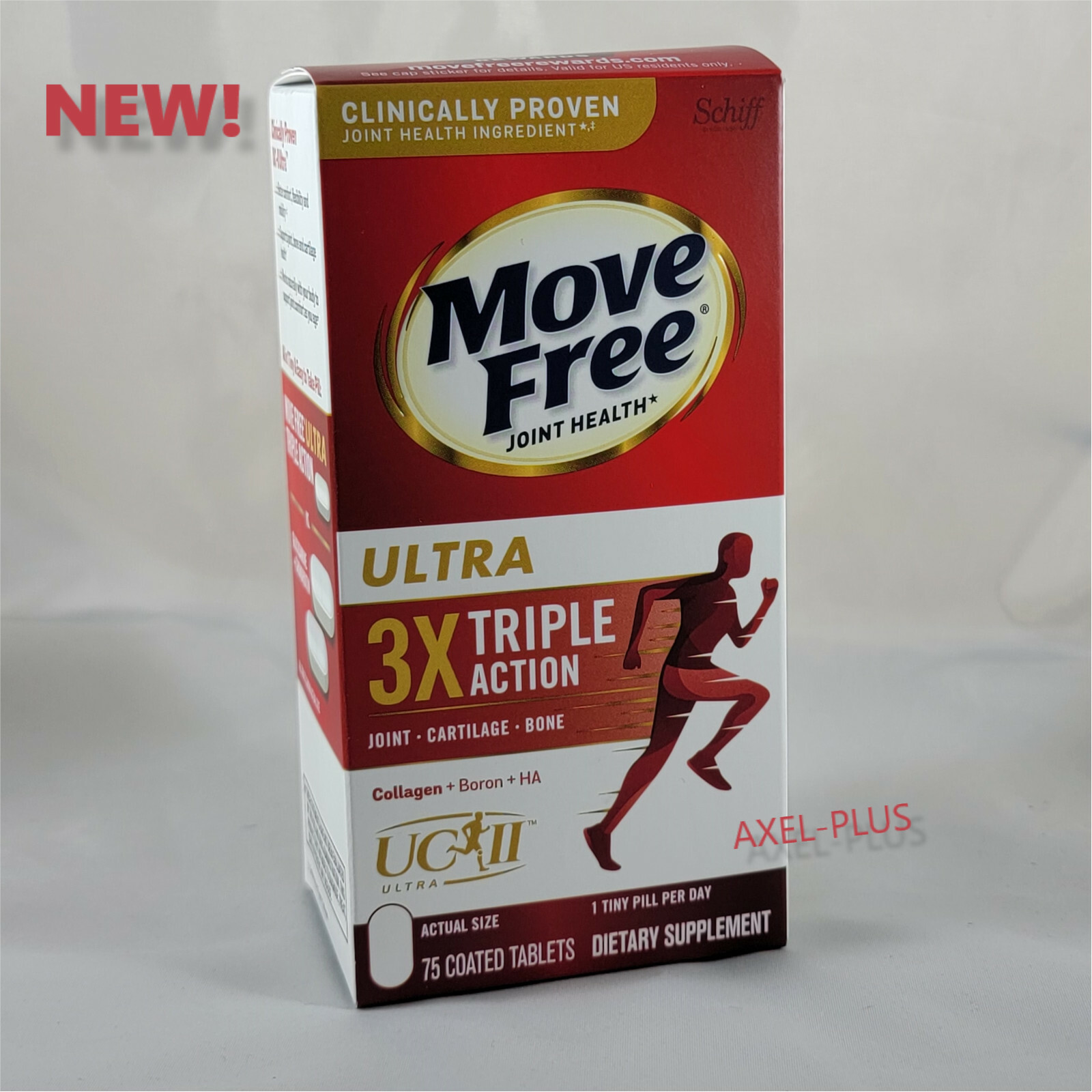 Schiff  Move Free Ultra 3X Triple Action  75 Tablets NEW !