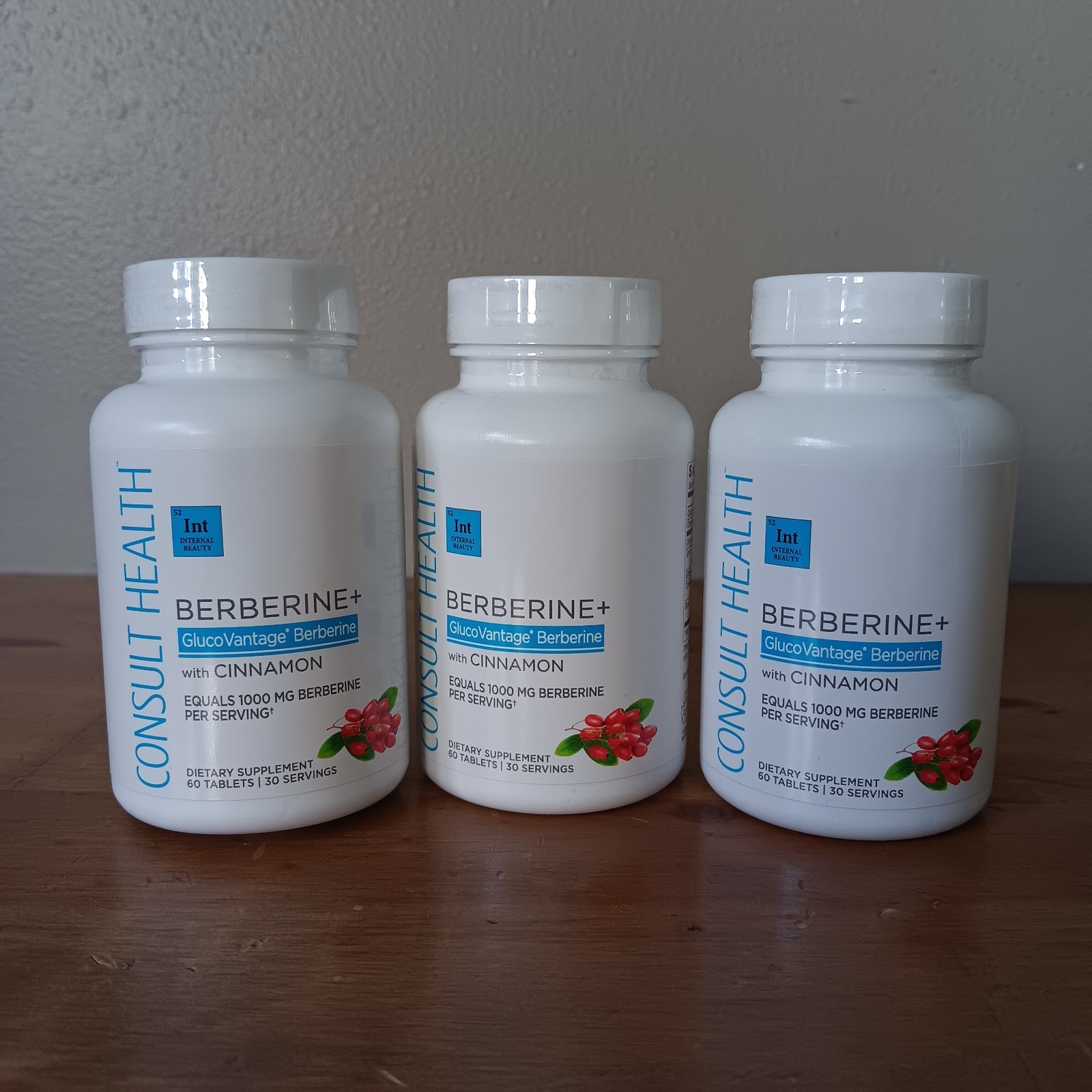 3 x 60 -Consult Health Berberine+ GlucoVantage  Dietary Supplement~exp 4/27