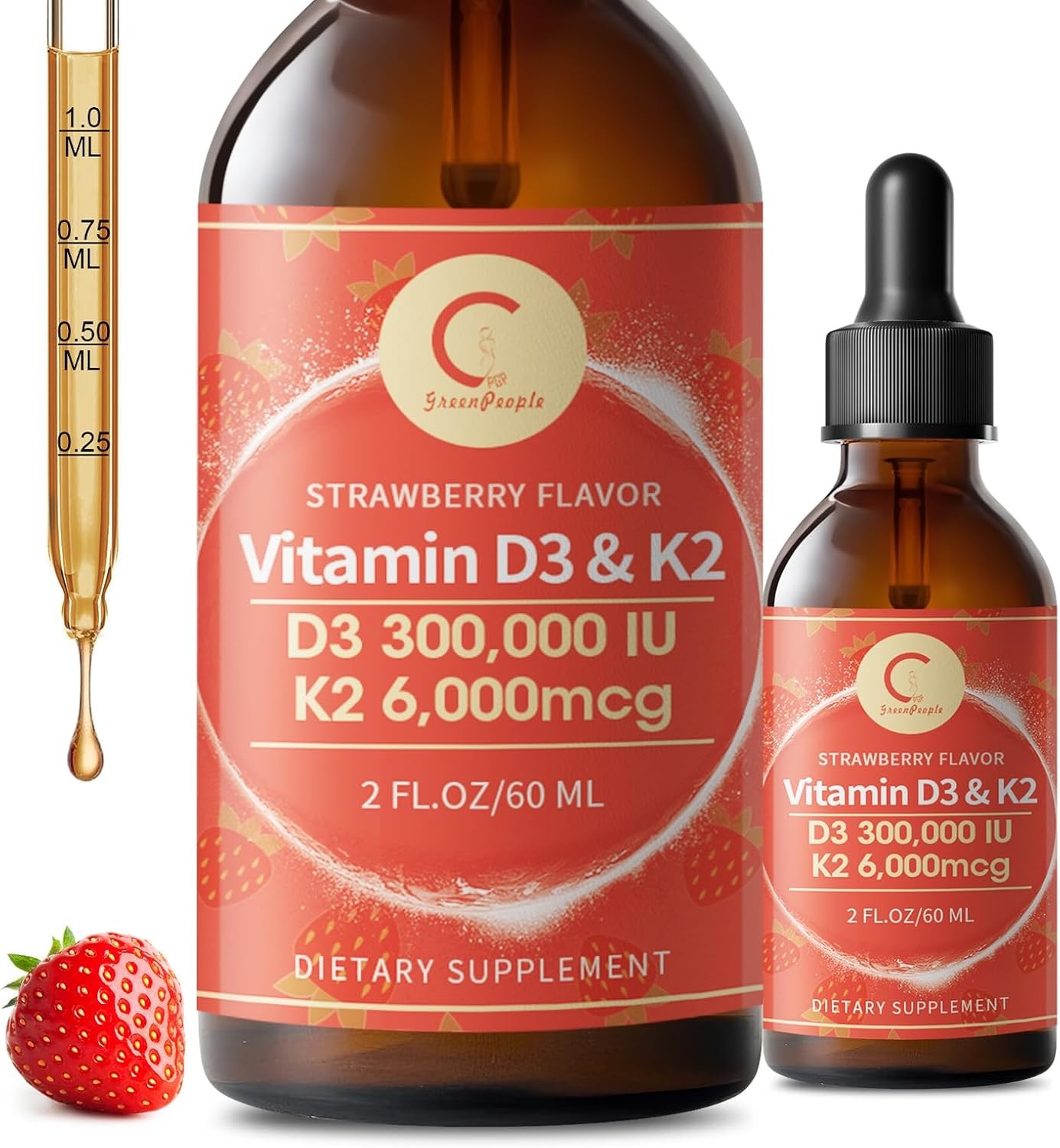 Liposomal Vitamin D3 10000iu + K2 Maximum Strength,Immunity Drops 60ml