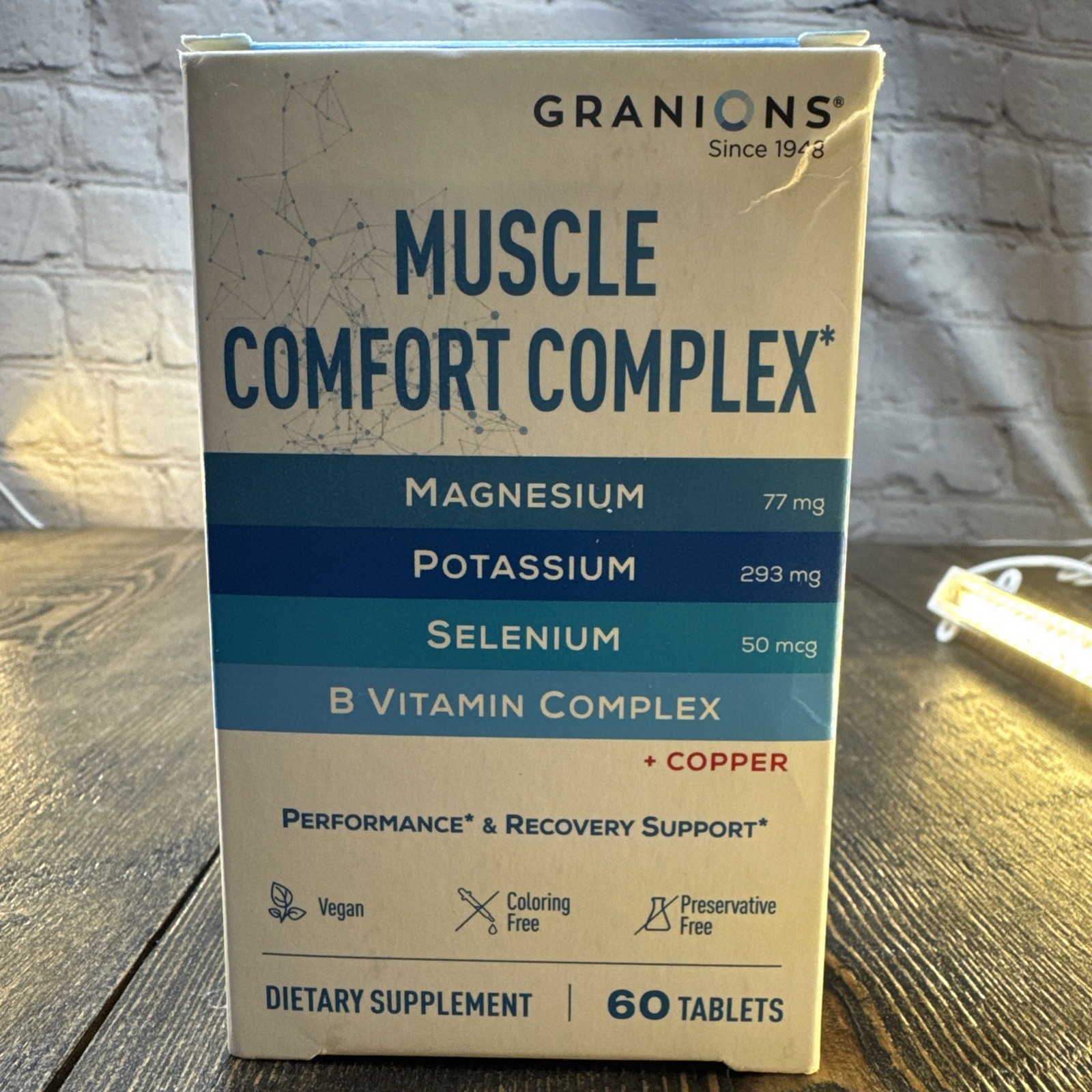 Muscle Comfort B Vitamin Complex Natural Tense Muscle Relaxer Magnesium Support