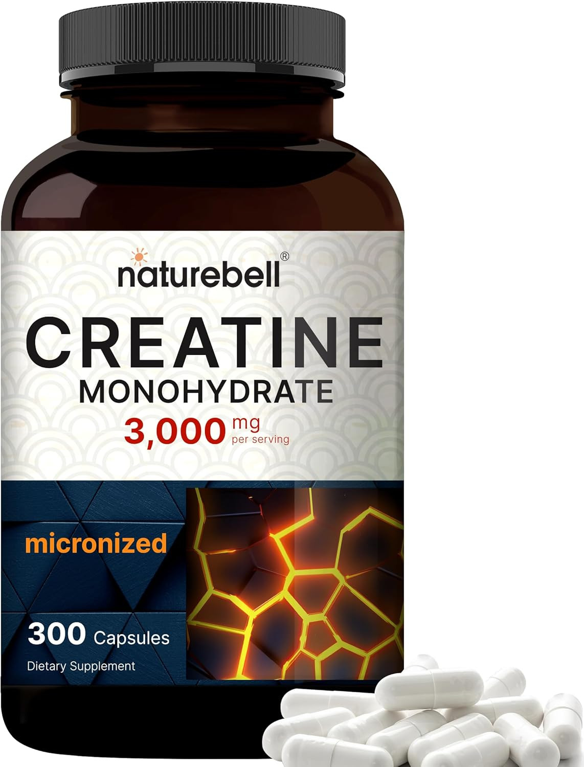Creatine Monohydrate Capsules 3000Mg, 300 Count, Micronized Creatine