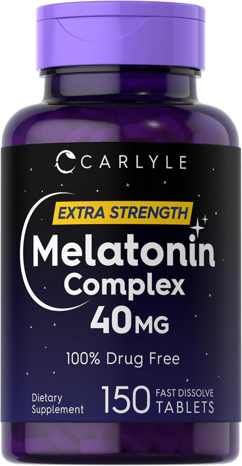 Melatonin 40Mg Complex | 150 Fast Dissolve Tablets | Extra Strength Support | wi