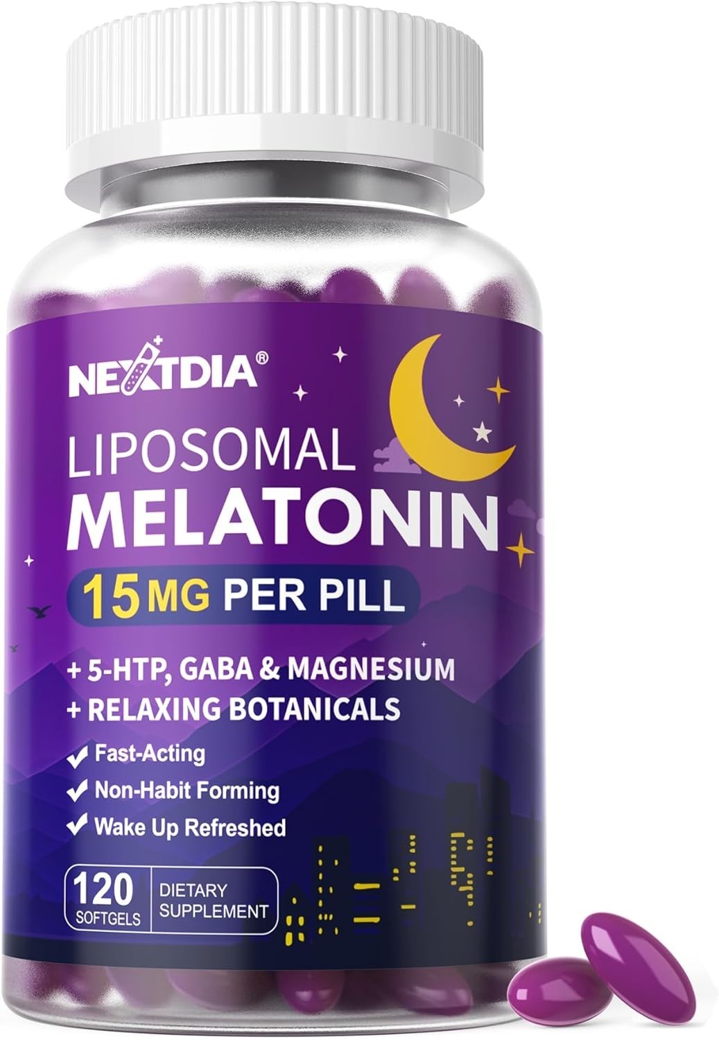 Liposomal Melatonin Sleep Supplement 15mg 30mg Time Release Melatonin Pills, …