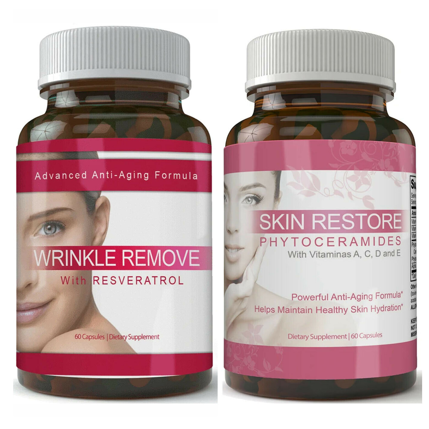 Skin Restore & Wrinkle Remover Anti-Aging Supplement Healthy Skin Vitamins Pills