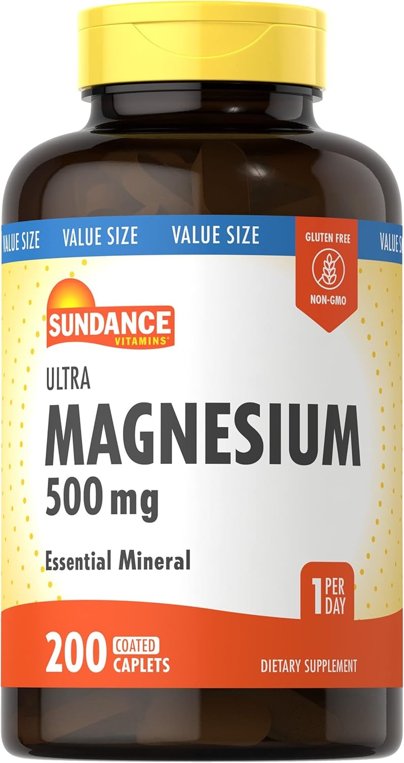 Magnesium Oxide 500mg | 200 Caplets | Vegetarian, Non-GMO | by Sundance