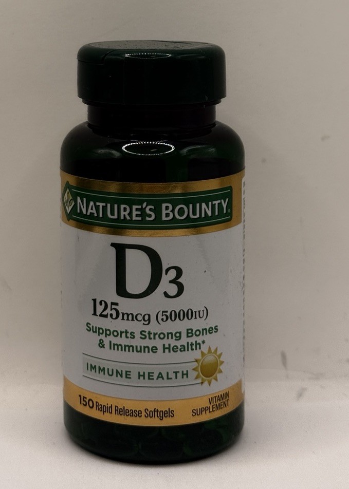 Nature’s Bounty Vitamin D3 125mcg – 150 Softgels