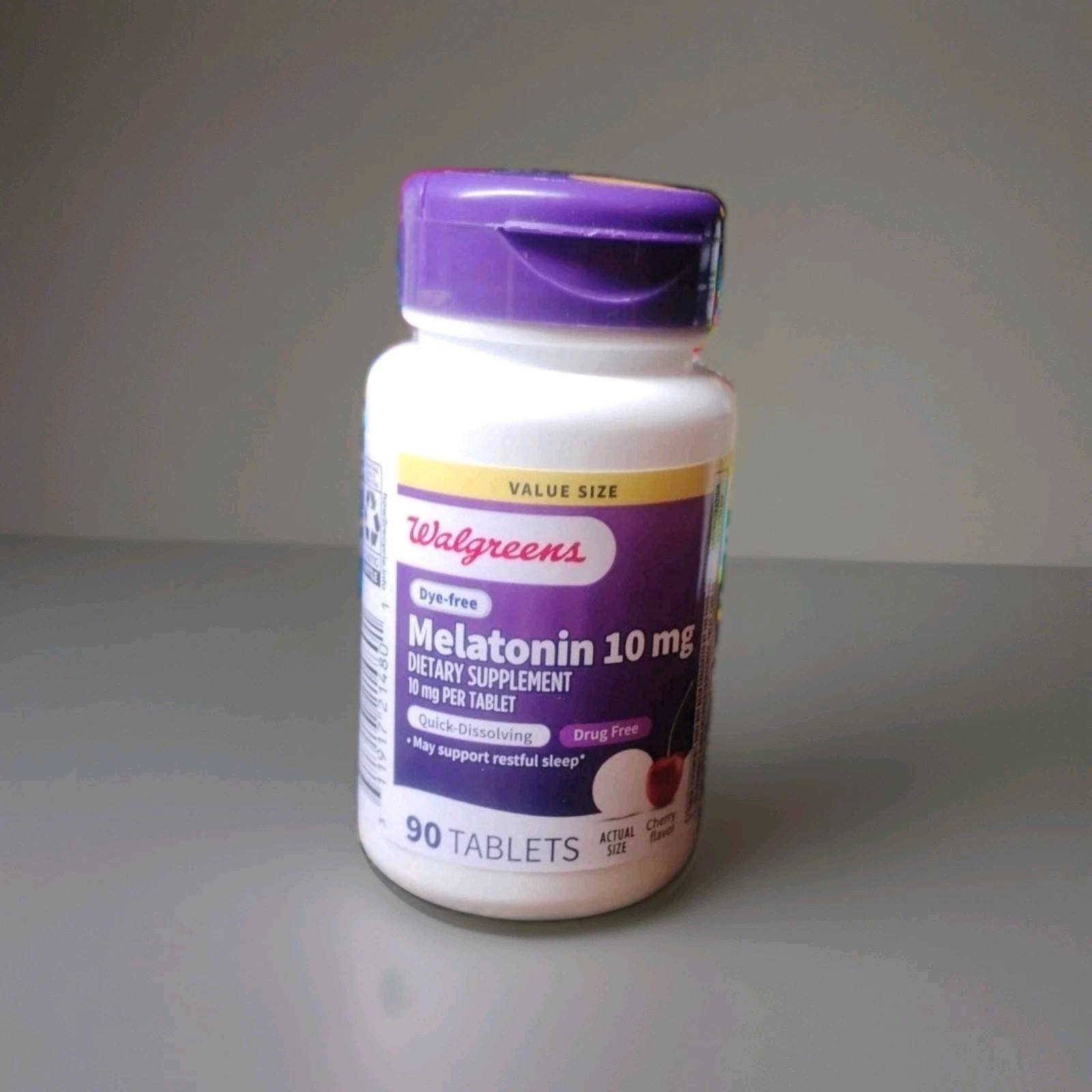 Super Strength Melatonin 10Mg Quick Dissolve Cherry Flavor 90 Tablets pills 2027