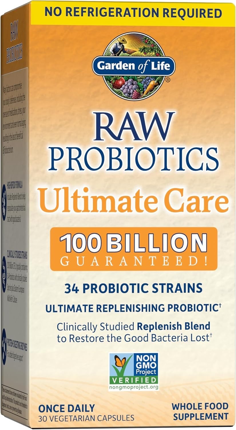 Garden of Life Raw Probiotics Ultimate Care 100 Billion (30 Vegetarian Capsules)
