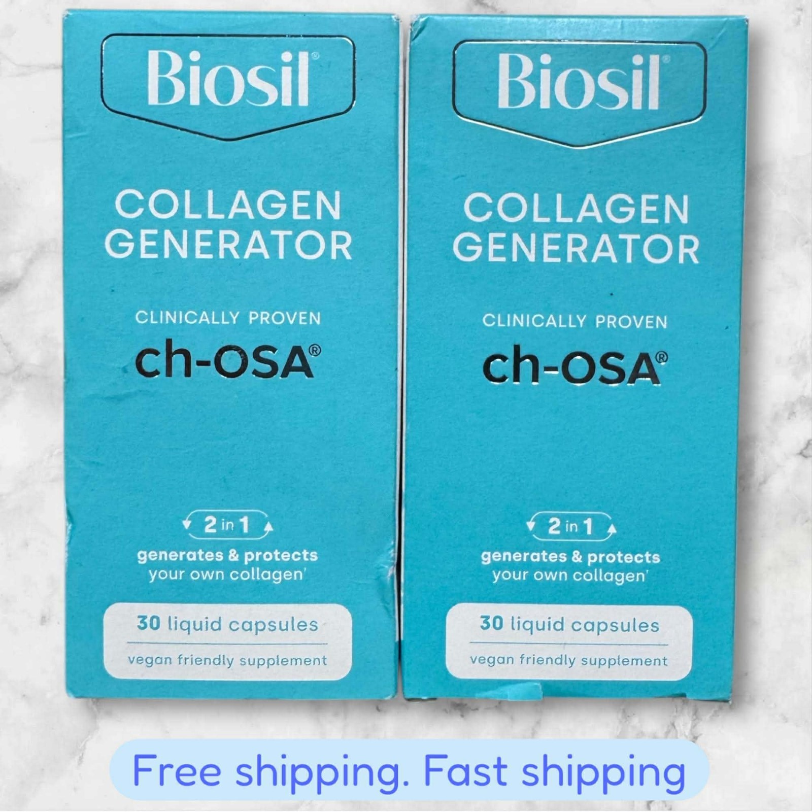 FOR 2 Biosil Collagen Generator Ch-OSA 30 Liquid Filled Capsules Each EXP4/26