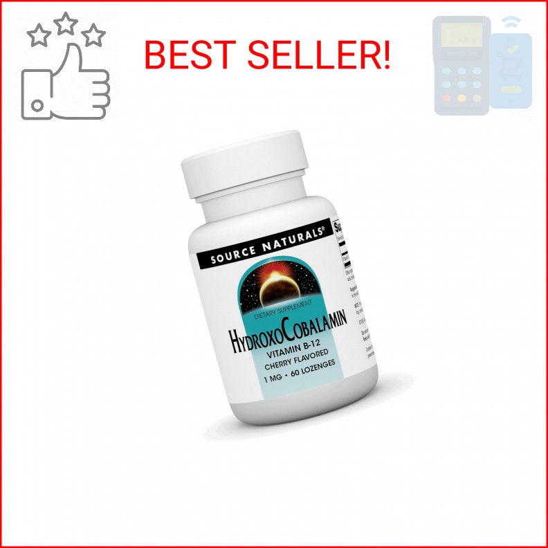 Source Naturals HydroxoCobalamin, Vitamin B-12, 1 mg – 60 Cherry Flavored Lozeng