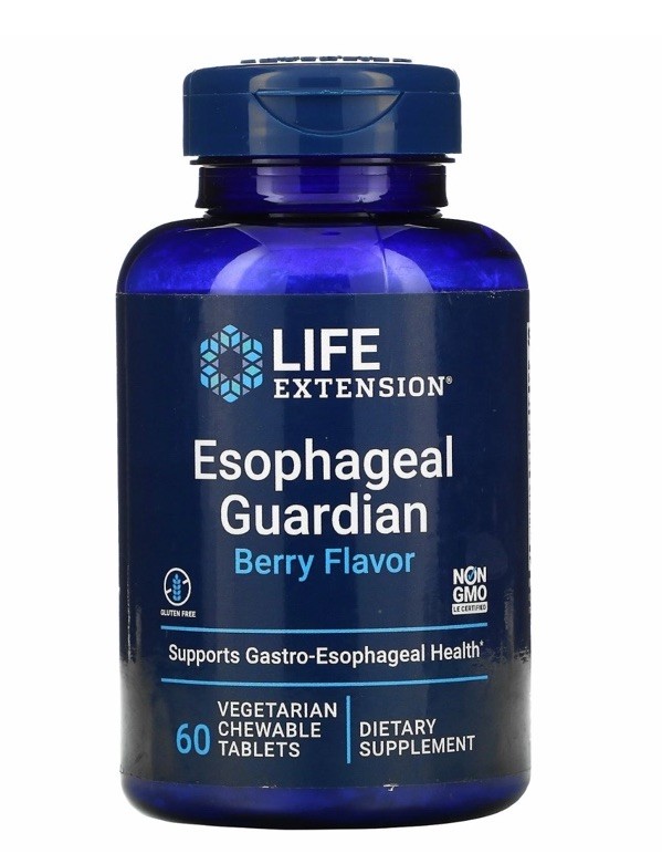 Life Extension Esophageal Guardian 60 Chewable Tabs Alginic acid 1000mg/ 10/26