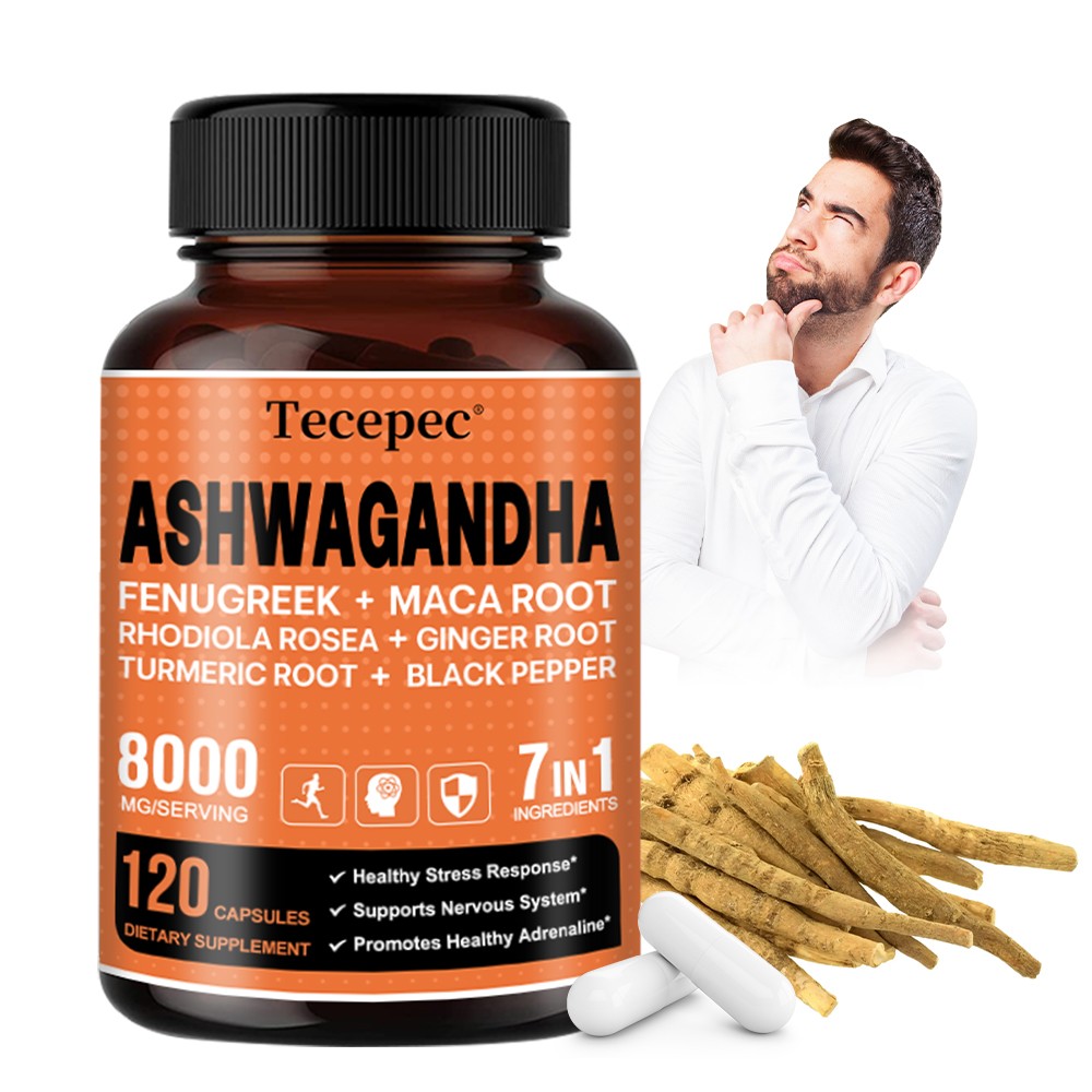 Ashwagandha 8000 Mg Capsules,Supports Nervous System & Adrenaline Health