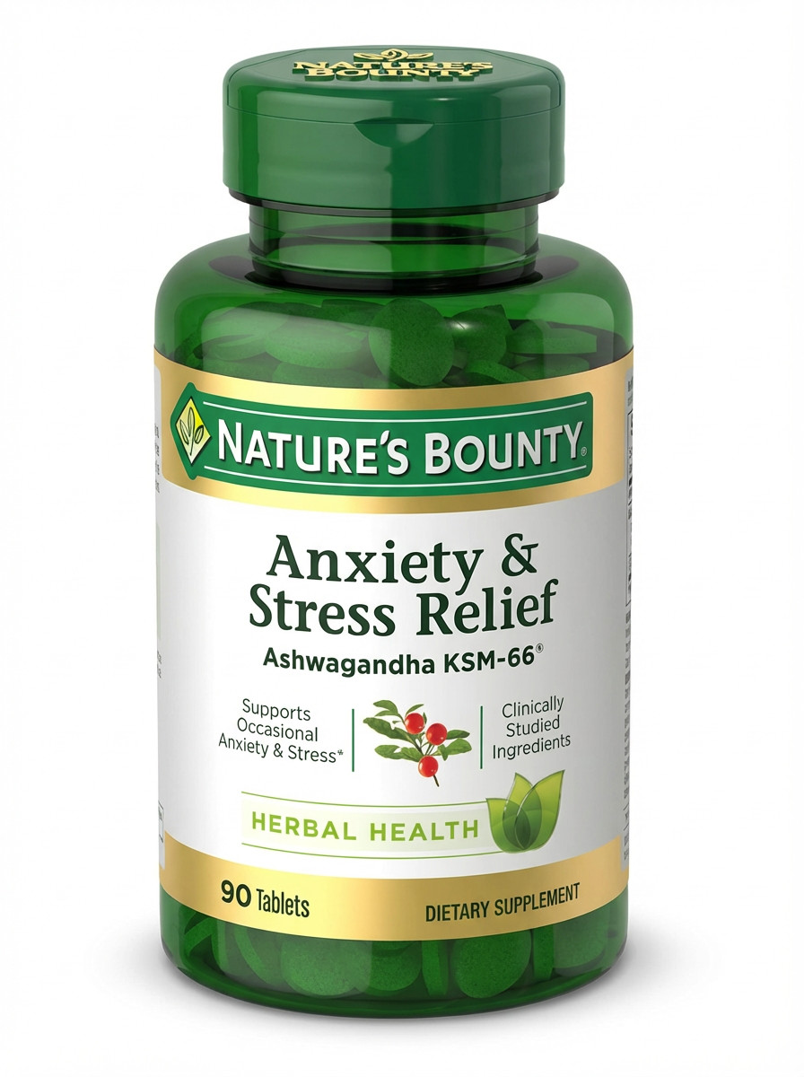 Nature’s Bounty Anxiety & Stress Relief Ashwagandha KSM-66 (90 Ct) Exp 10-2028