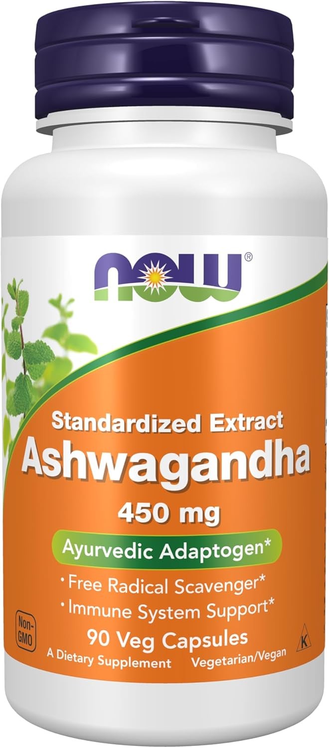 NOW Supplements, Ashwagandha (Withania somnifera) 450 mg 90 Count (Pack of 1)