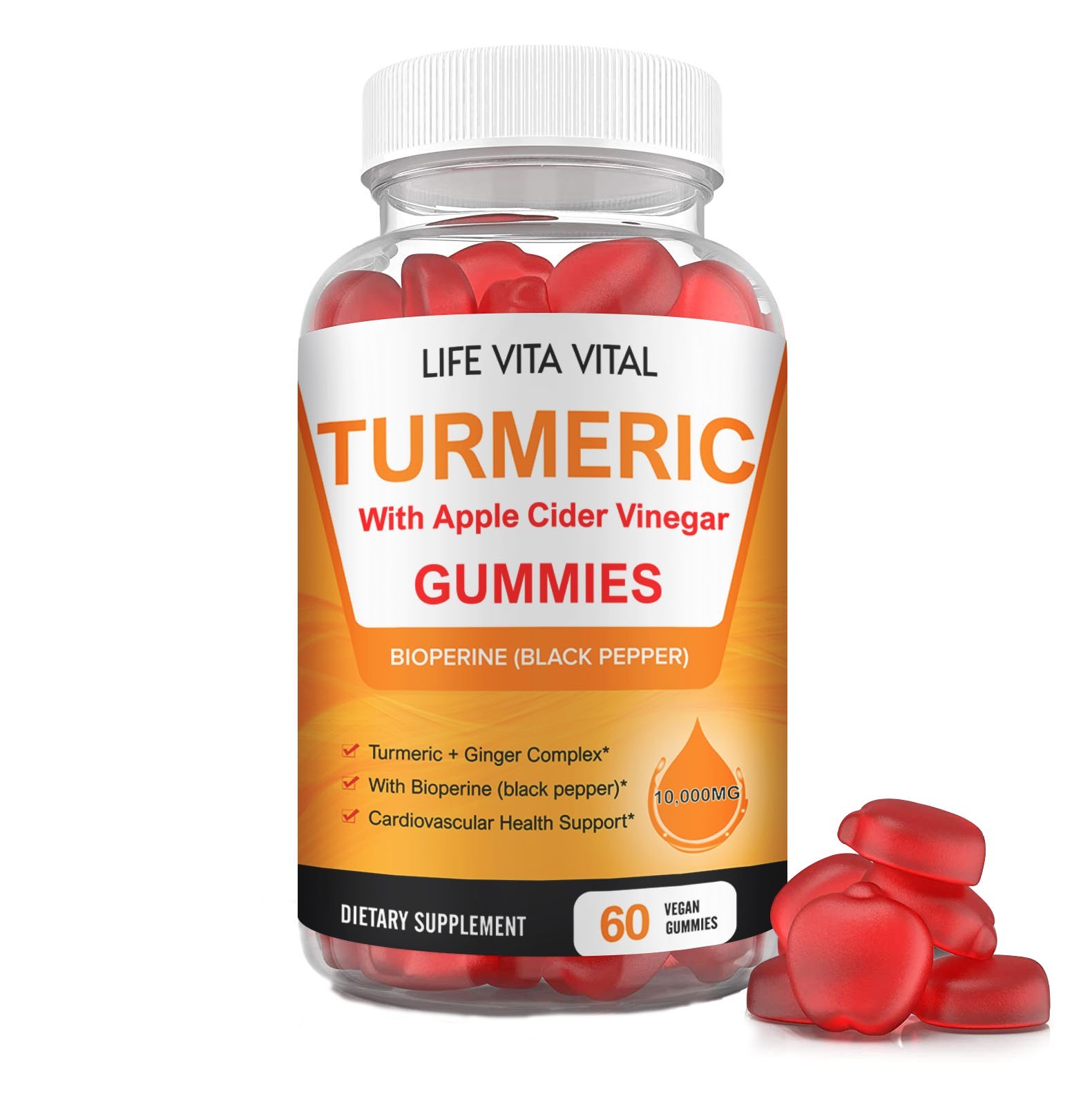 TURMERIC 95% CURCUMIN 10,000mg EXTRACT TUMERIC BLACK PEPPER ANTIOXIDANT GUMMIES