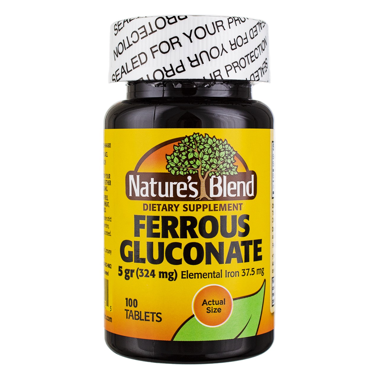 2 Pack Nature’s Blend Ferrous Gluconate Tablets, 324 mg, 100 Ct