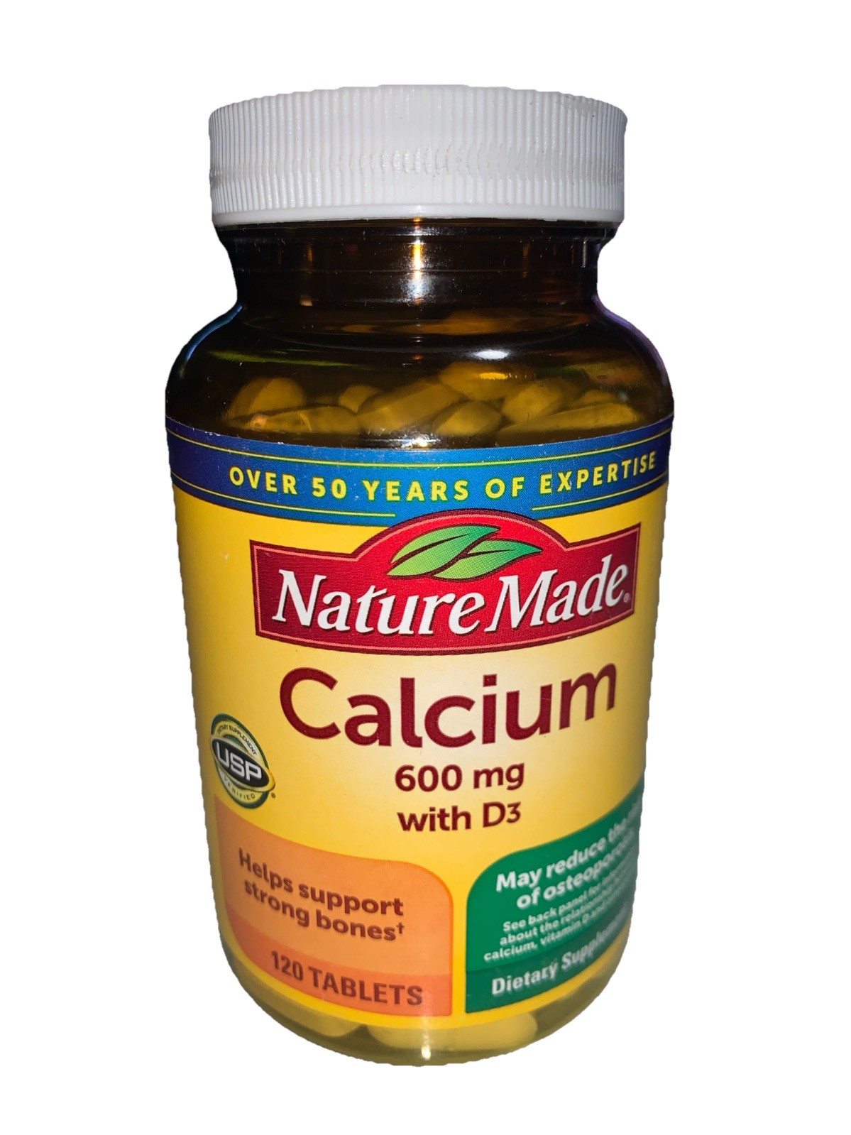 Nature Made Calcium with Vitamin D3 -600 mg -120 tablets -Exp 09/2027