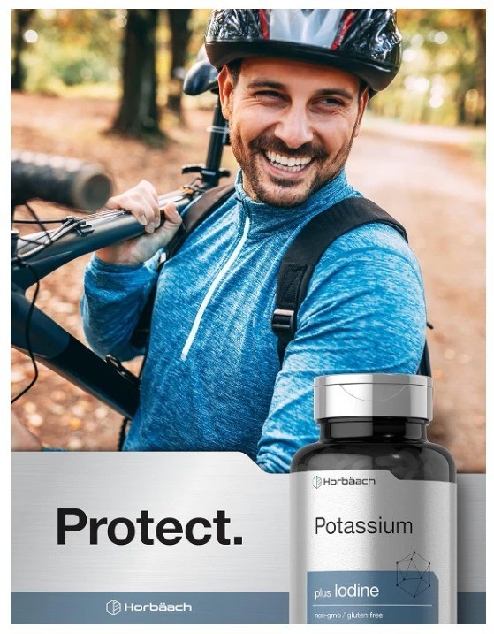 Horbaach Potassium Plus Iodine 180 Tablets Iodide Non-GMO Gluten Free Supplement