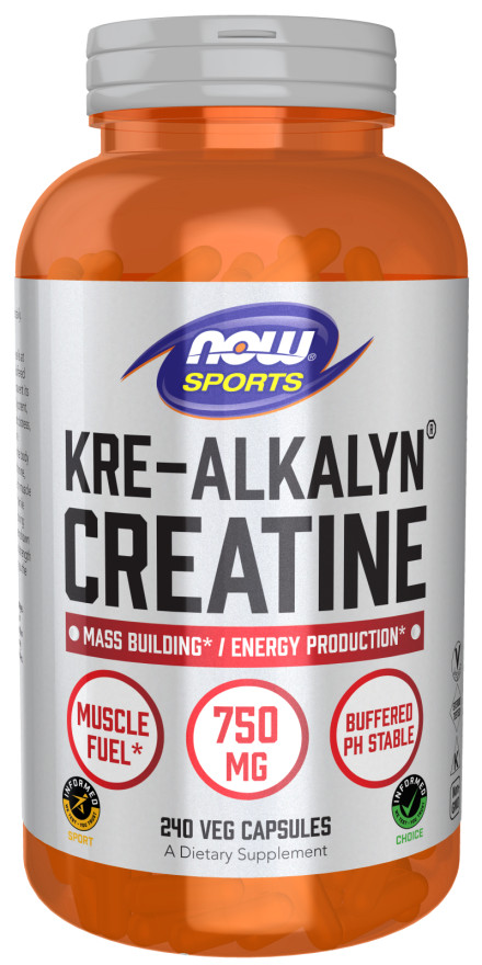 NOW Foods Kre-Alkalyn Buffered Creatine Monohydrate 1500mg 240 Caps 09/26EXP