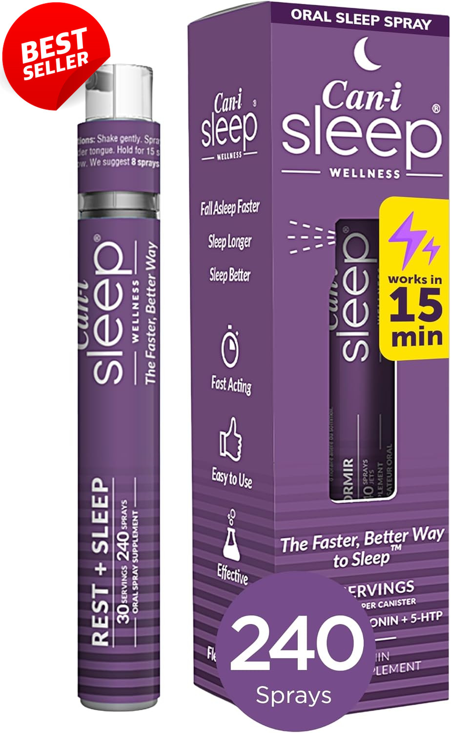 Fast Acting Sleep Spray with Melatonin GABA 5HTP Natural Oral Sleep Aid – US