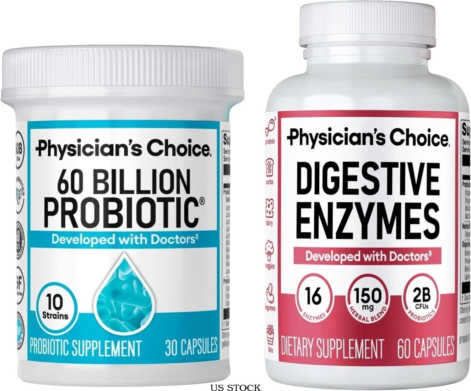 Physician’s Choice 60 Billion Probiotic & Digestive Enzymes Digestive Health