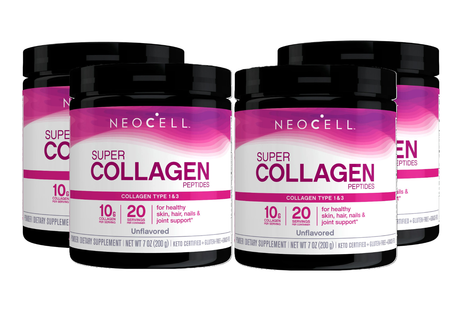 NEOCELL Super Collagen Peptides Powder (7/ 25 ) – 7 Oz Set of 4
