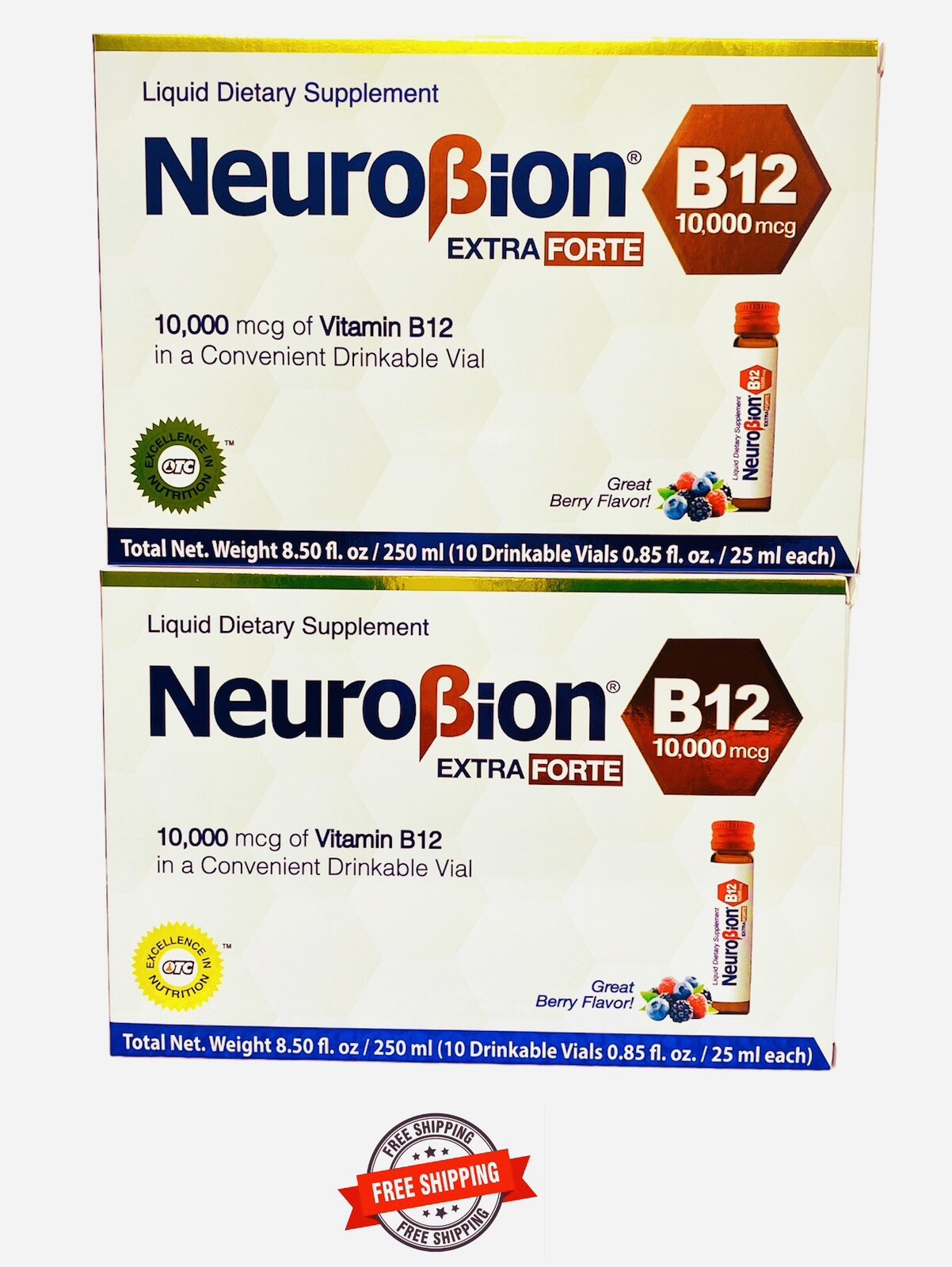 Neurobion B12 Extra Forte 10,000 Mcg Vitamin B12 Drinkable Vial 2 PACK