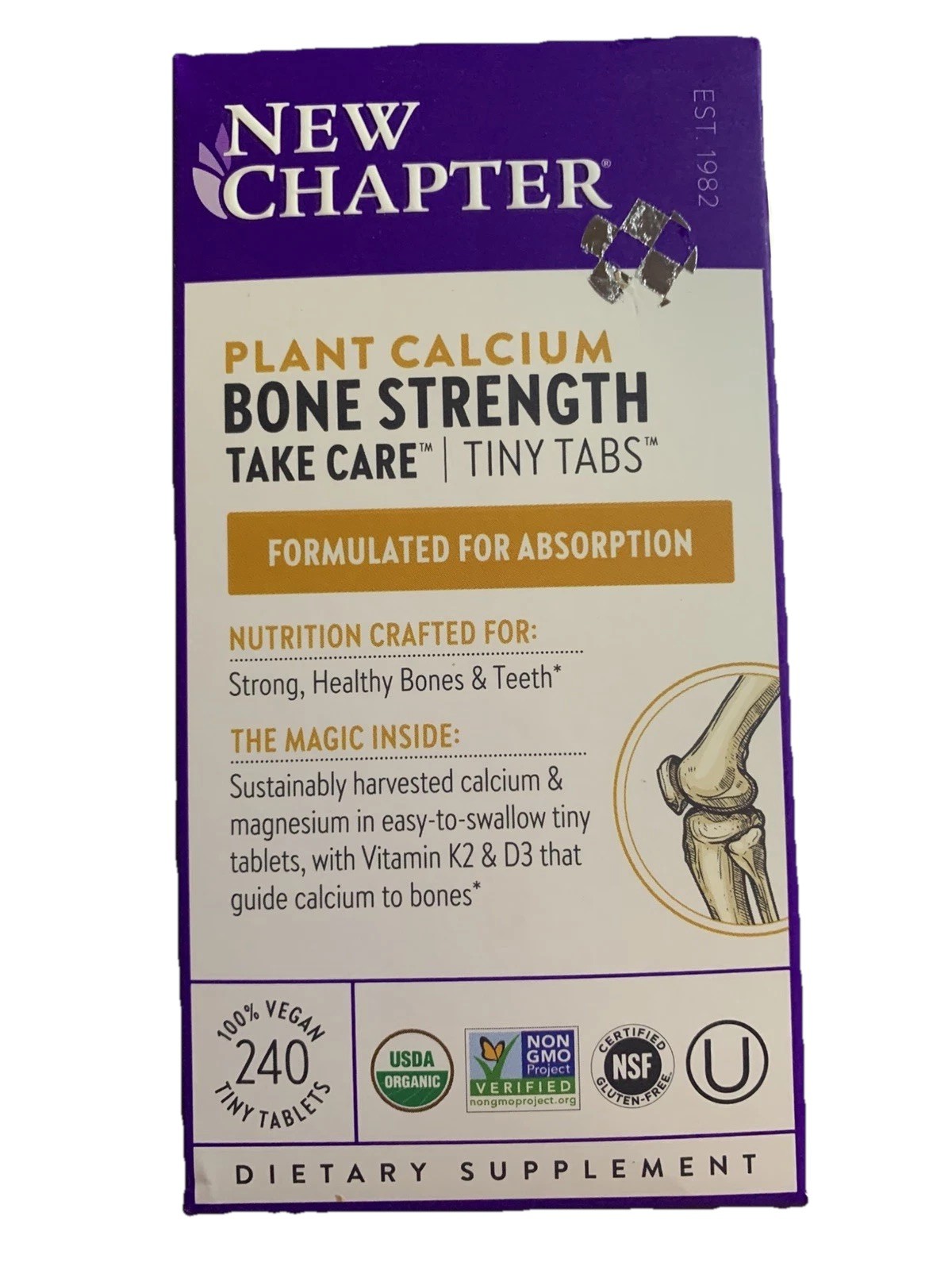 NEW CHAPTER (240) PLANT CALCIUM BONE STRENGTH TAKE CARE TINY TABS EXP 3/27