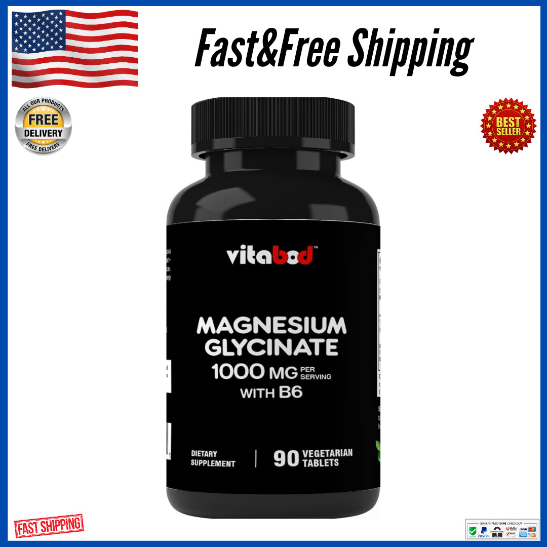 Glicinato De Magnesio De Maxima Potencia 1000 Mg 90 Tablets, Supports Muscle, US