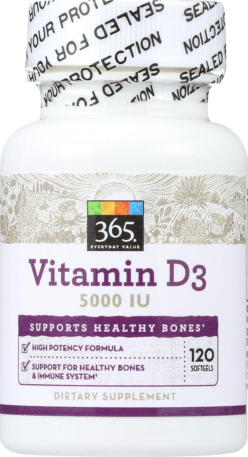 365 by , Vitamin D3 5000 IU, 120 Ct