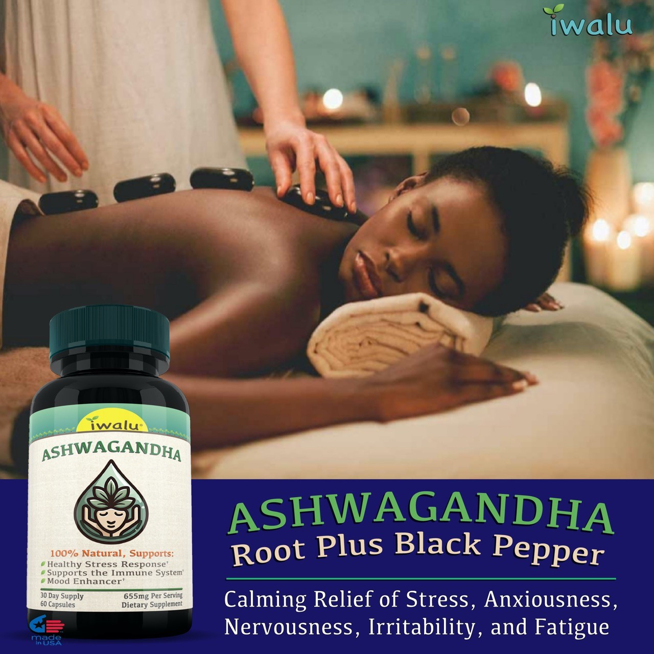 Nueva Ashwagandha & Magnesio | Ashwagandha Withania by IWALU