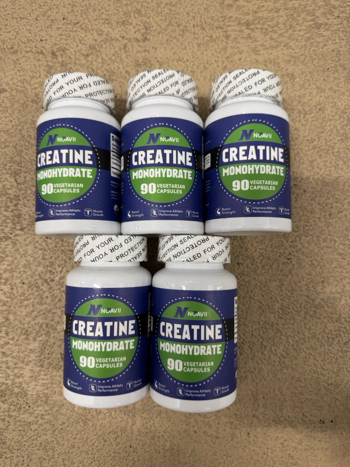 5 Pack Noavii Creatine Monohydrate Muscle Gain 90 Capsules Each Exp. 07/2026