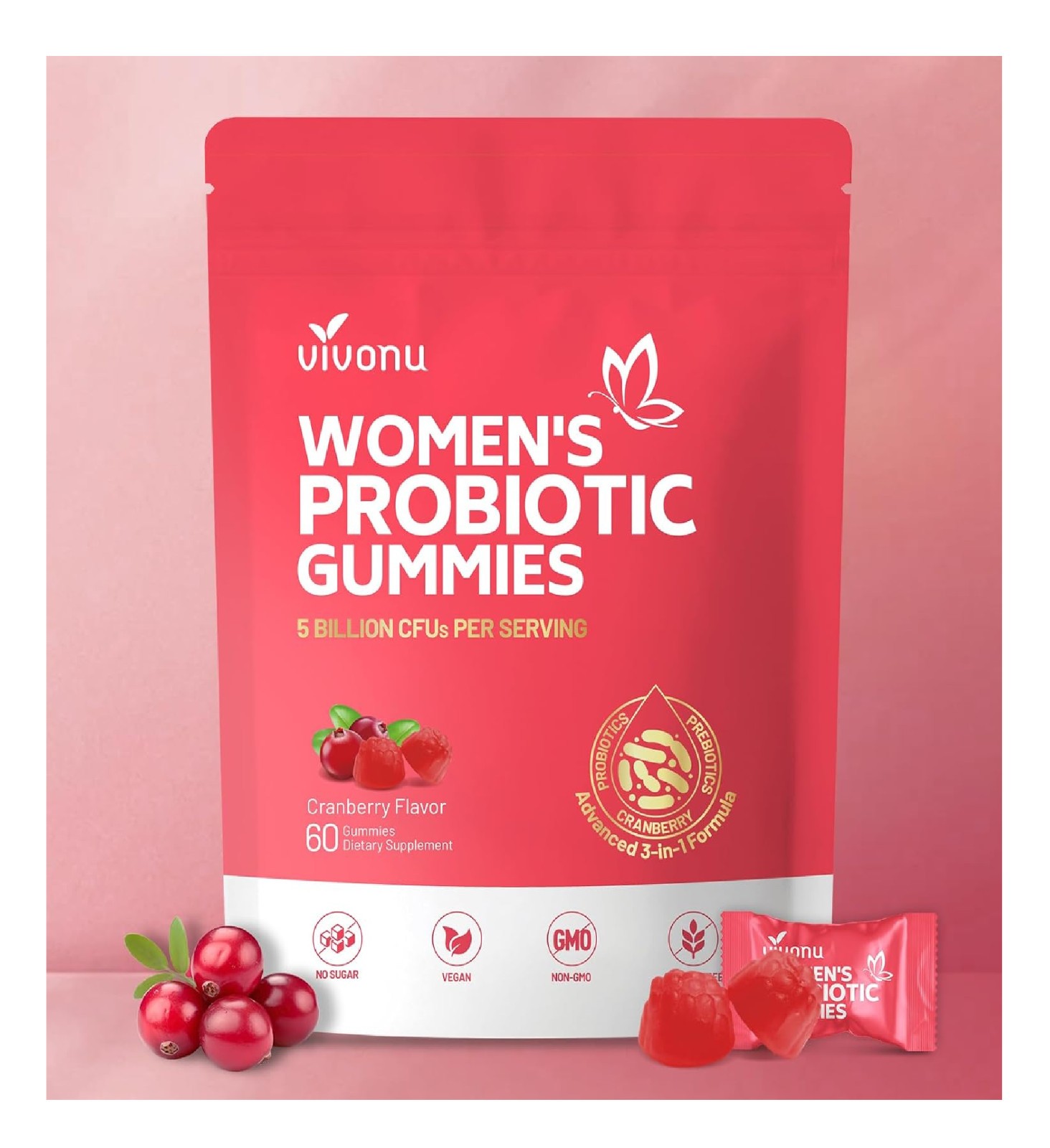 Vaginal Probiotics for Women, Feminine Balance pH Gummies 60pcs/1bag++