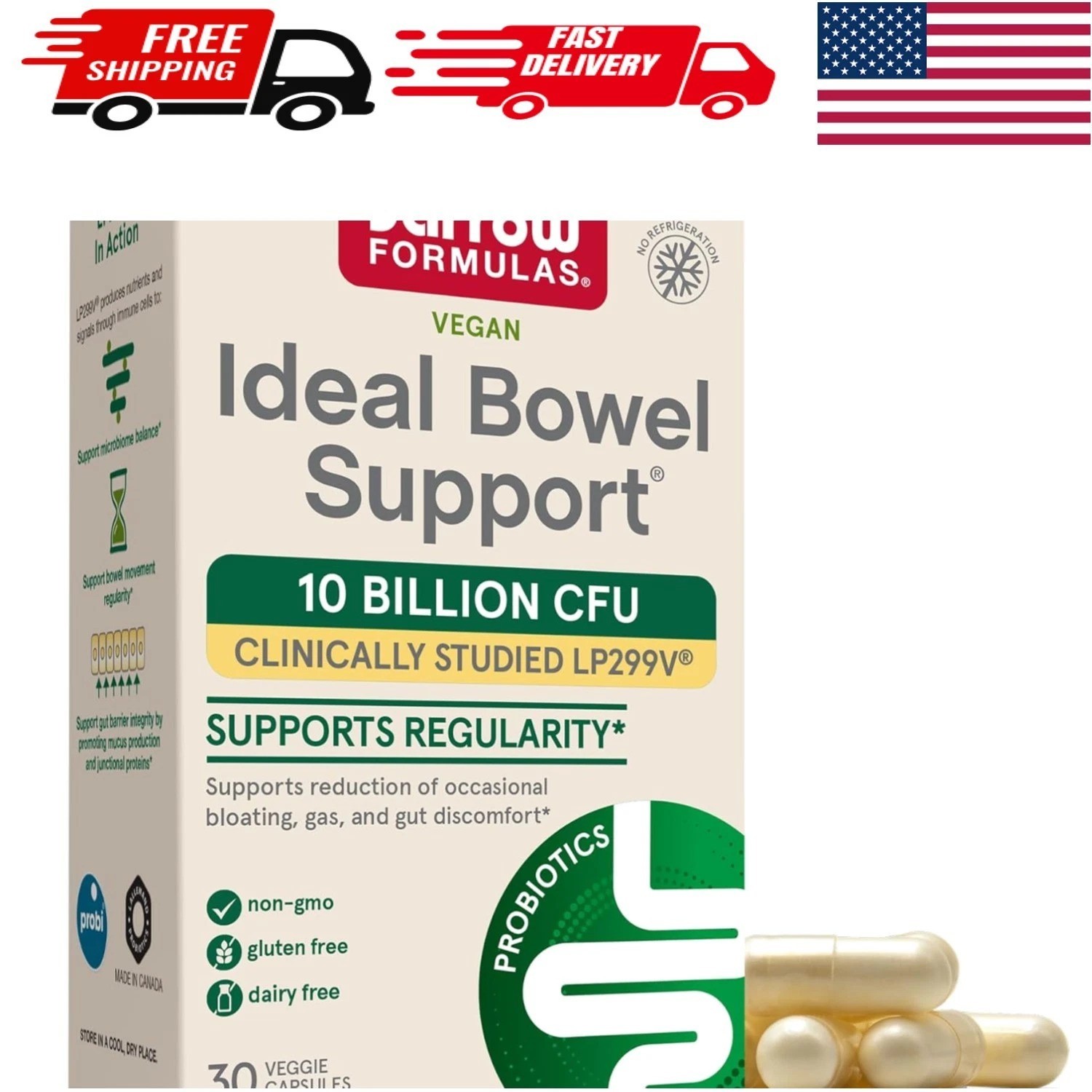 Ideal Bowel Support: 10 Billion CFU  Probiotics for Digestive Wellness
