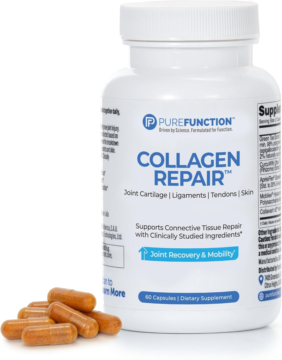 PUREFUNCTION Collagen Repair Joint Support Supplement – Tendon Ligament & Car…