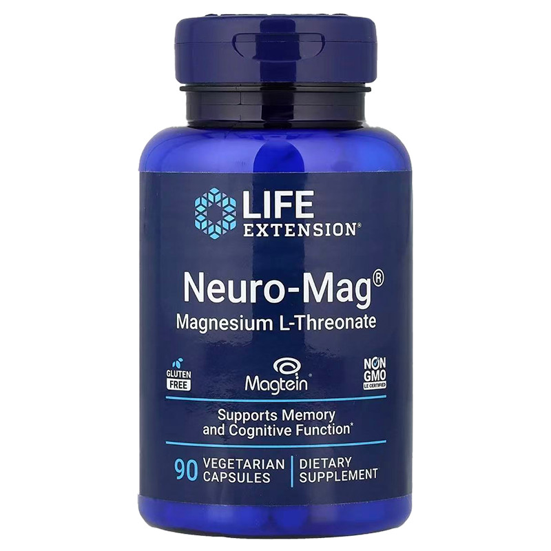 Life Extension Neuro-Mag,Magnesium L-Threonate,90 Vegetarian Capsules (48 mg per