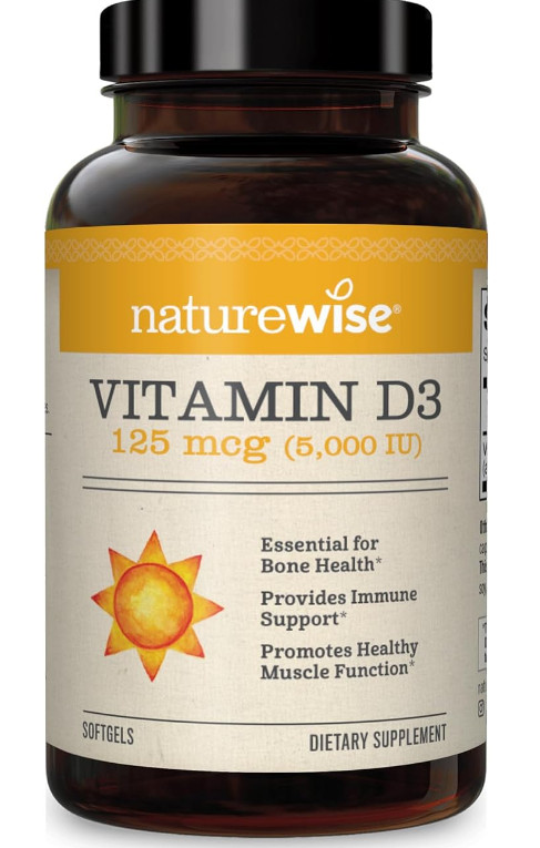 Vitamin D3 5000iu (125 mcg) 1 Year Supply for Healthy Muscle Function,  Immune