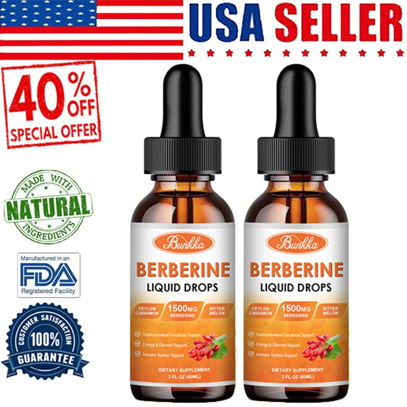 Organic Berberine Liquid Drops 1500mg Berberine Support Blood Sugar Supplement