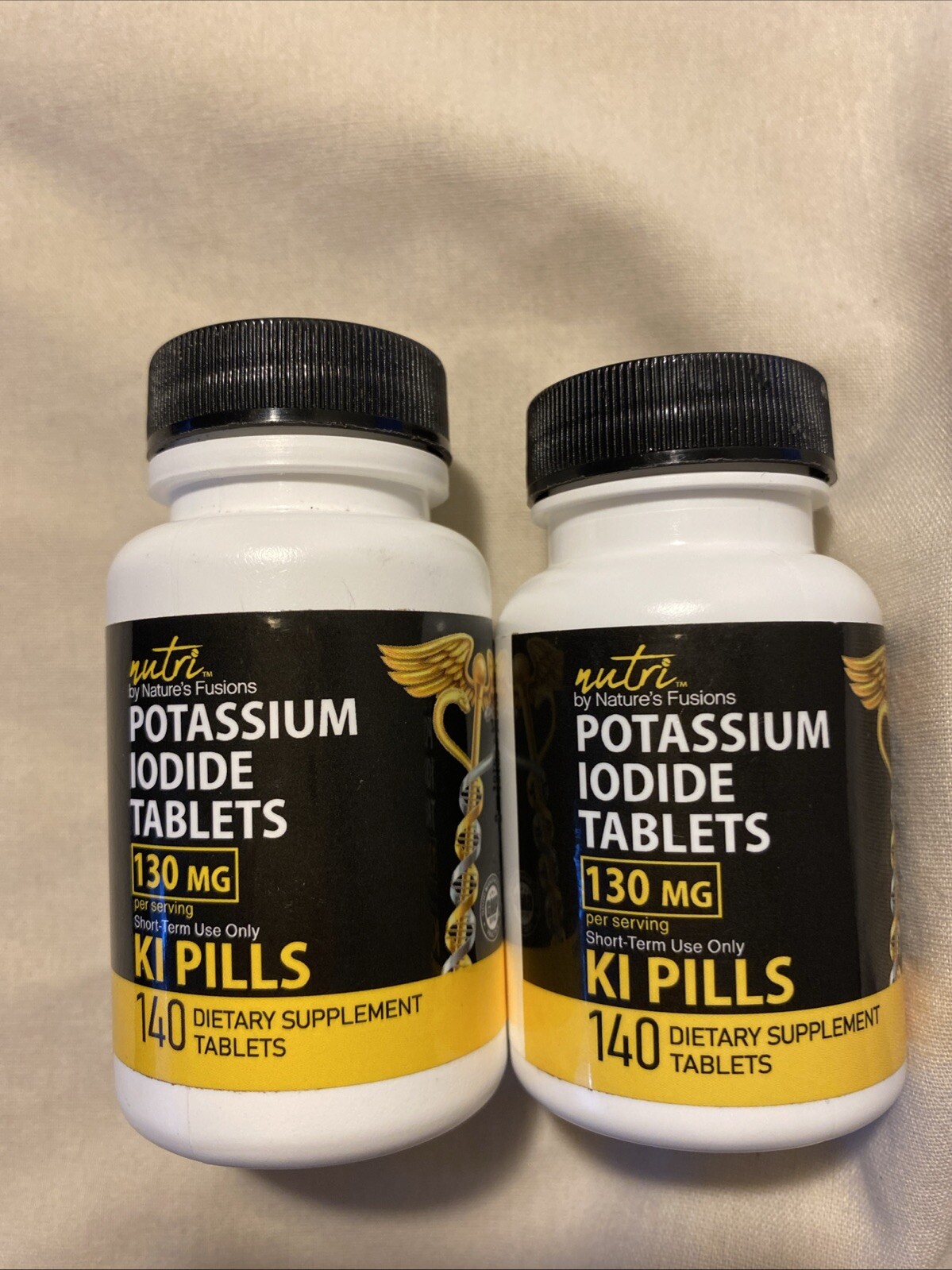 2 Pack Nutri Potassium +Iodide Tabs 130 Mg 140 Tablets Each Exp 10/33