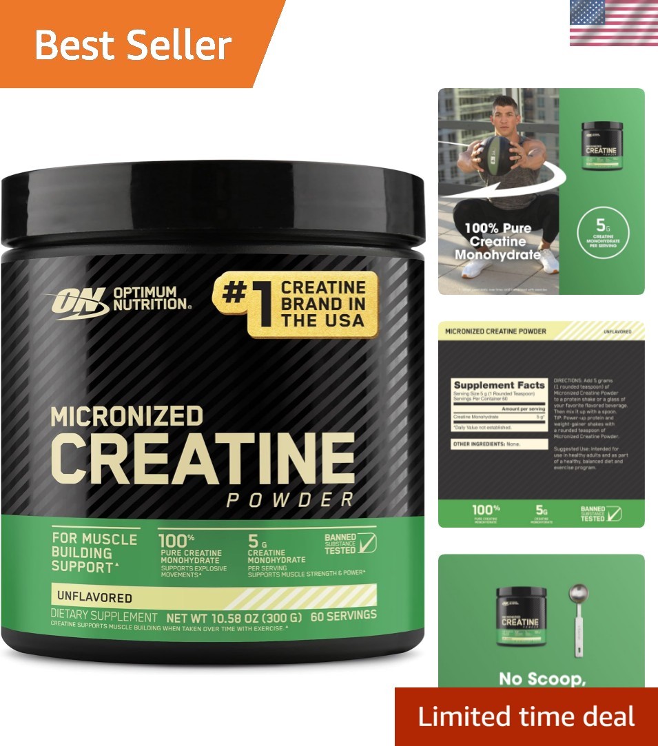 300g Micronized Creatine Monohydrate – 60 Servings, Muscle & Recovery Support