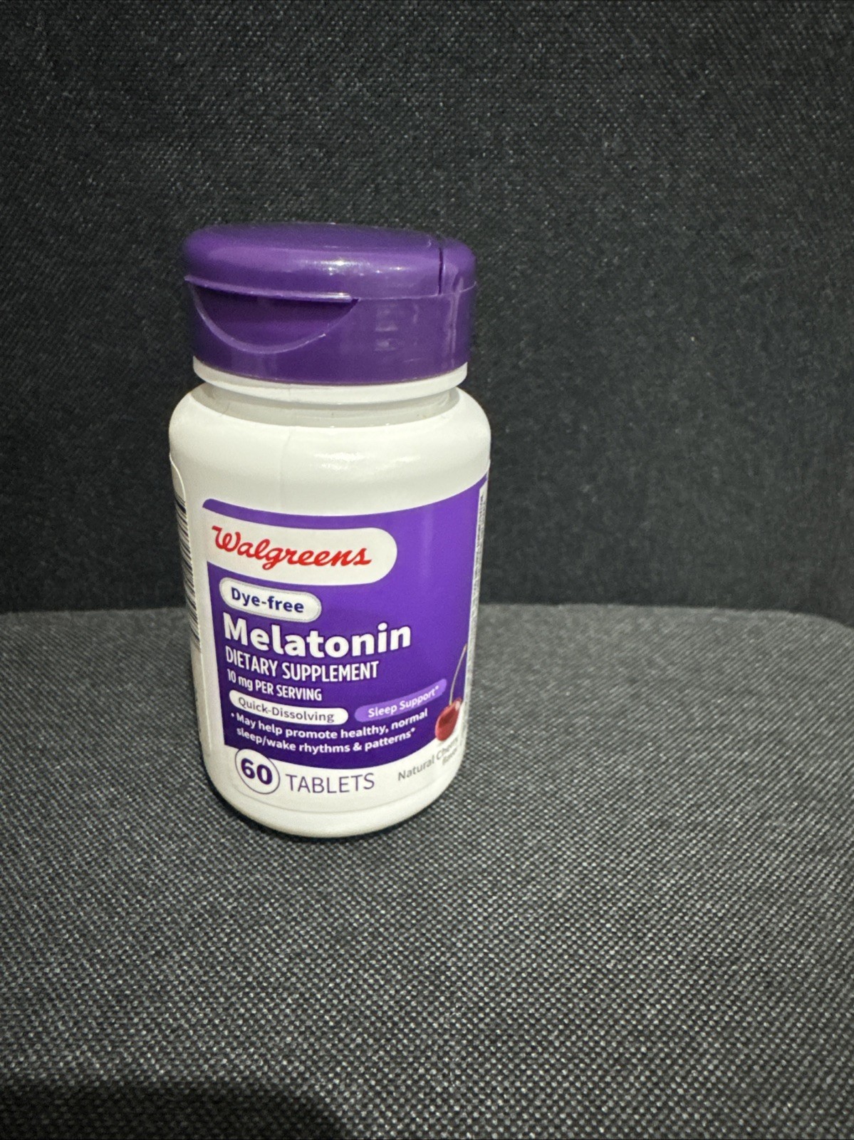 Walgreens Dye-Free Melatonin Quick Dissolving Cherry Flavor 60 Tabs