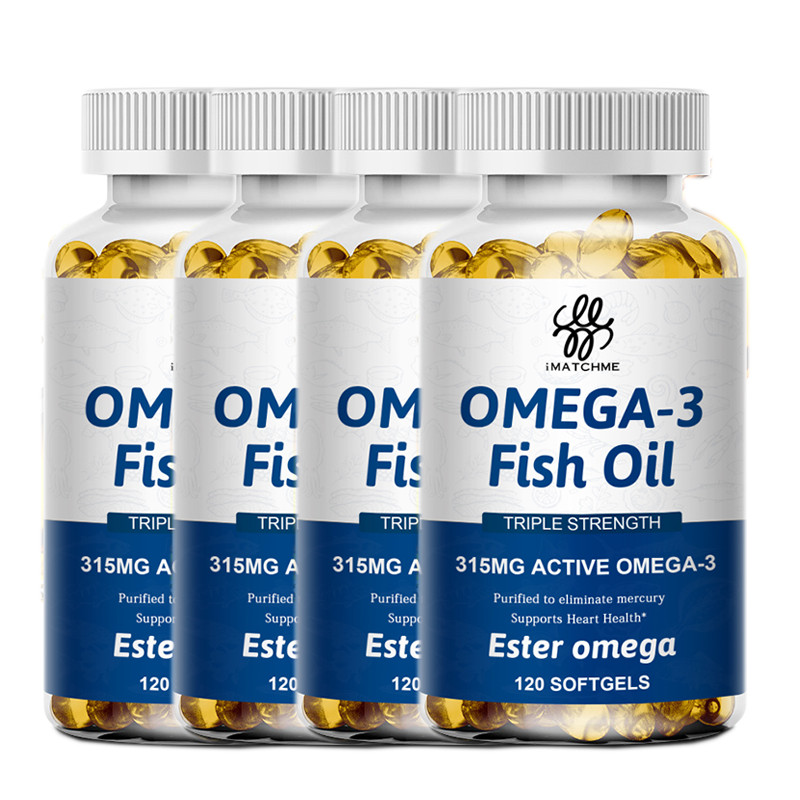 Omega 3 Fish Oil Capsules 3x Strength EPA & DHA, Highest Potency 120Pills