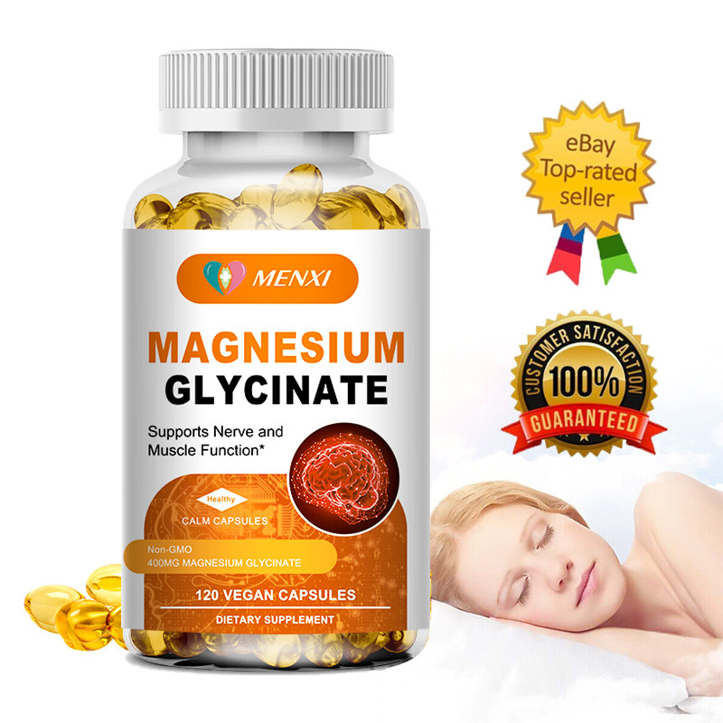 400MG Magnesium Glycinate High Absorption,Improved Sleep,Stress & Anxiety Relief