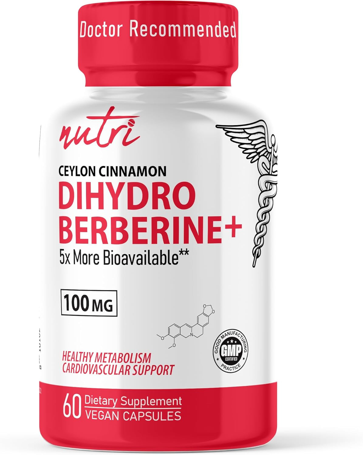 Nature’s Fusions Dihydroberberine Supplement 100mg 60 Capsules – with Ceylon Cin
