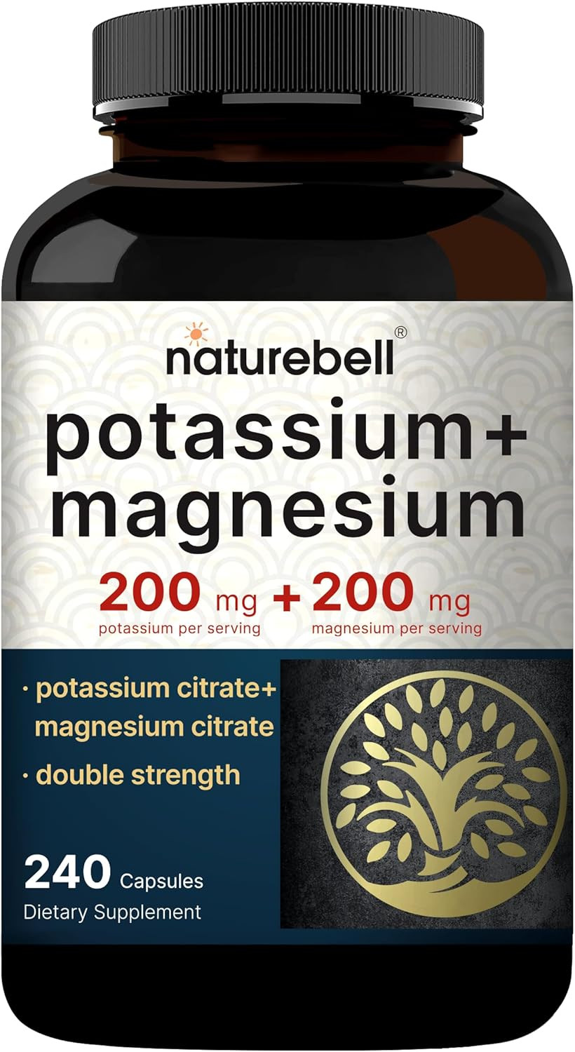 Potassium Magnesium Electrolyte Capsules, 200mg Each, Sugar Free, 240 caps