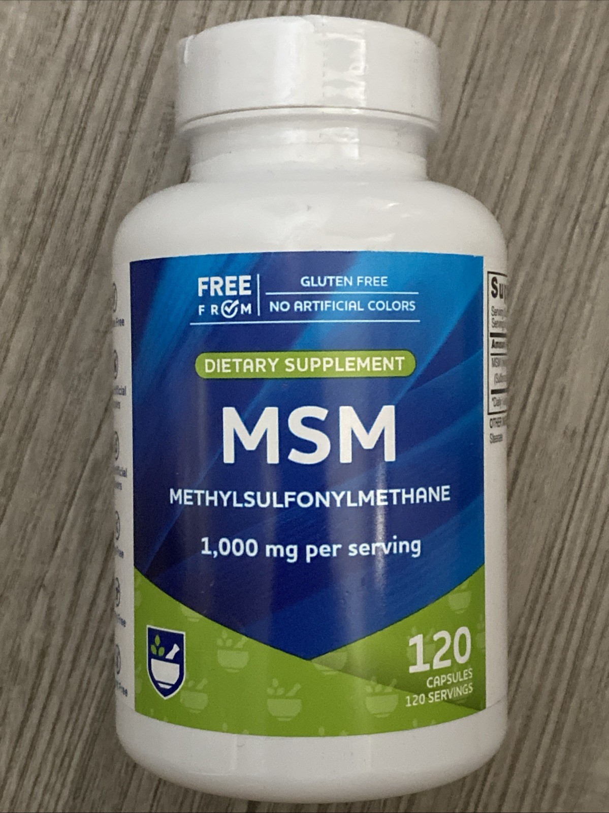 MSM Rite Aid Essential Minerals Cartilage,Collagen,Hair 1000mg, 120Caps Exp06/27